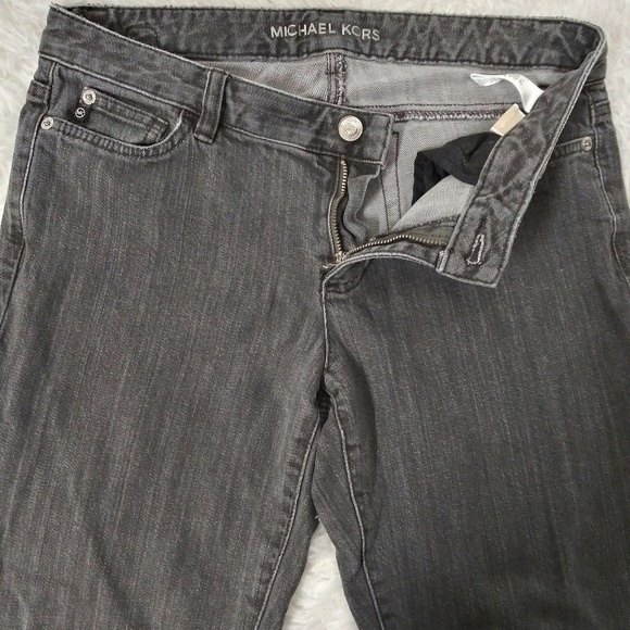 Michael Kors Gray Colored Denim Five Pocket Mid Rise Straight Leg Jean - Picture 4 of 8